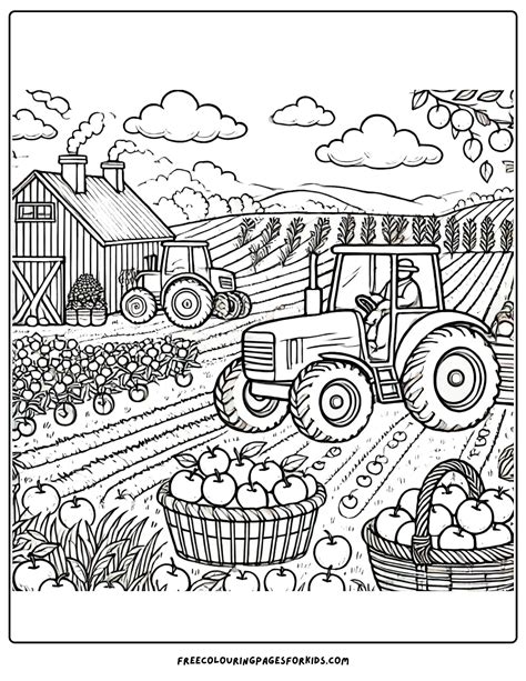 32 Harvest Coloring Pages for Kids | Coloring pages, Farm coloring ...
