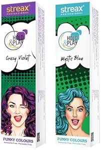 Streax Professional Hold & Play Funky Colours Hair Color, 100g - Crazy ...