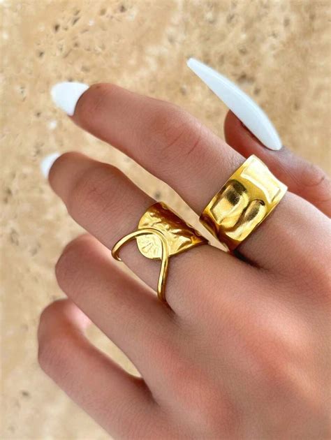 COINBUFF 2pcs Vintage Style Stainless Steel 18K Gold Plated ...