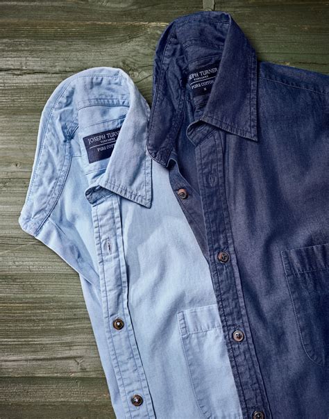 Blue Cotton Chambray Shirts