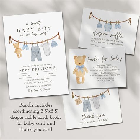 Diaper Baby Shower Templates For Boys