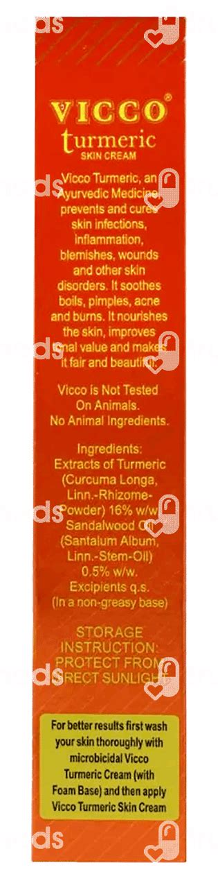 Vicco Turmeric Skin Cream 30 Gm - Uses, Side Effects, Dosage, Price ...
