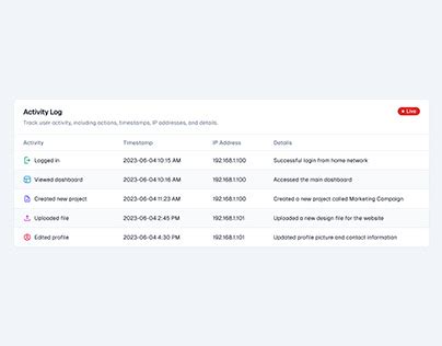 Image result for Activity Log UI