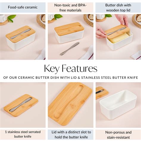 Ceramic Butter Dish With Lid And Stainless Steel Butter Knife Online ...