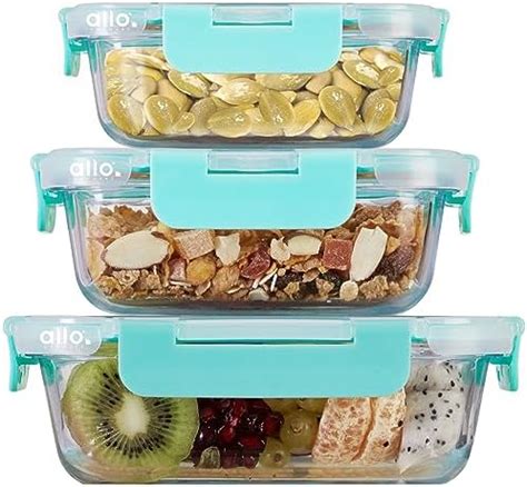 Buy Allo Food Safe Glass Containers With Lids With Break Free Lock,Oven ...