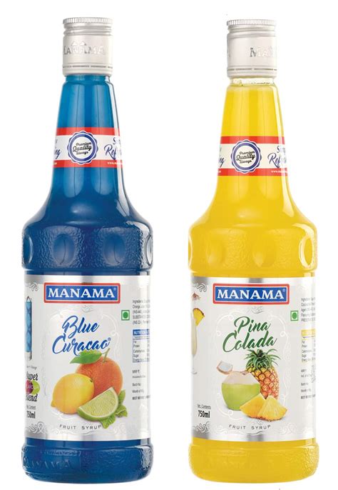 Manama Blue Curacao Flavoured Syrup and Pinacolada Fruit Twist ...