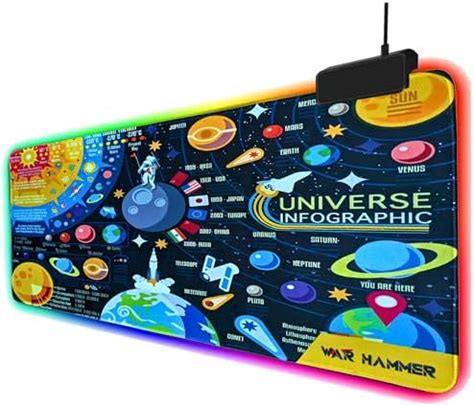 Offbeat - RGB Gaming Mouse Pad, Non-Slip Rubber Base, Soft Glowing 14 ...