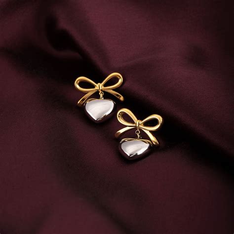 Bi-metal Wrapped With Love Heart Earrings – PALMONAS