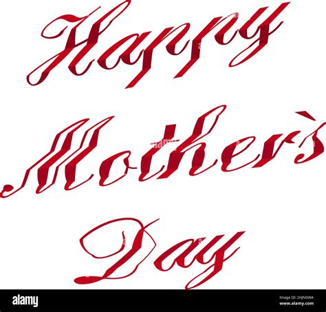 Happy Mothers Day 3D cubes font style vector illustration. Red elegant ...
