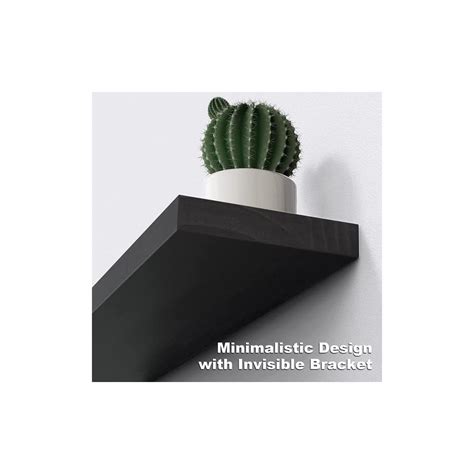 Buy Floating Shelf Set of 2, Rustic Wood Hanging Rectangle Wall Shelves ...