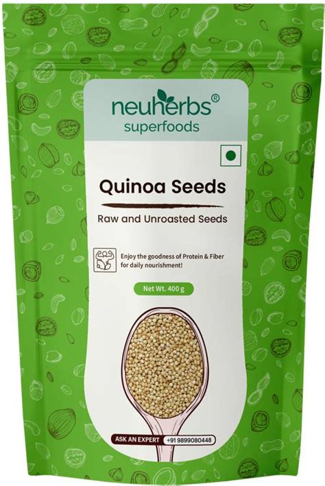 Neuherbs Raw Unroasted White Quinoa Seeds with High Protein and Fiber ...
