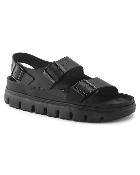 Milano Chunky Exquisite Black Leather Sandals