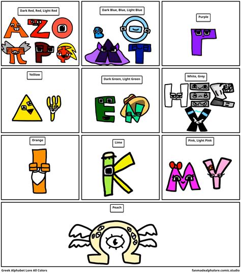 Greek Alphabet Lore All Colors - Comic Studio