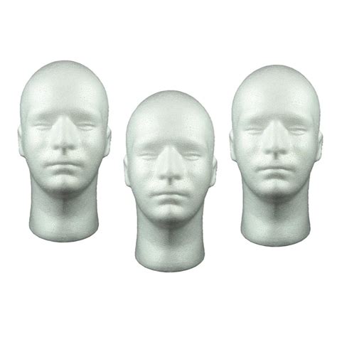 Buy Newmind Polystyrene Male Display Head Styrofoam Mannequin Head ...