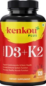 KENKOU Vitamin D3 + K2 capsules Vitamin K2-7 to Support Bone & Heart ...