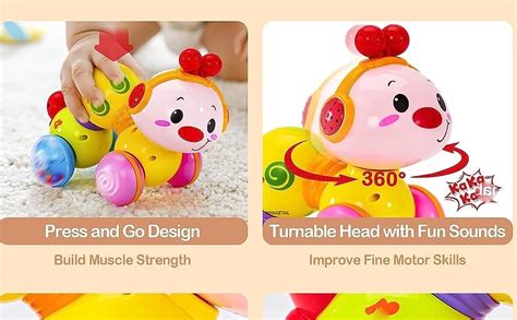 Buy KAOMOJI Kamoji Cute Caterpillar Press & Crawl Baby Toy with Rattle ...