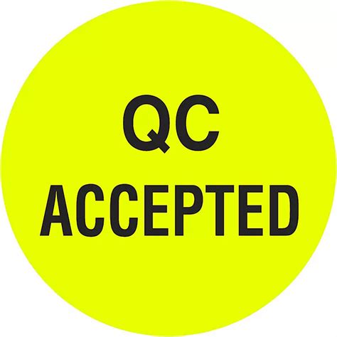 Circle Inventory Control Labels - "QC Accepted", 2" S-8161 - ULINE