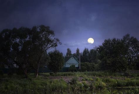 фото "ночь в деревне ..." | Пейзажи, Ночь, Живописные пейзажи