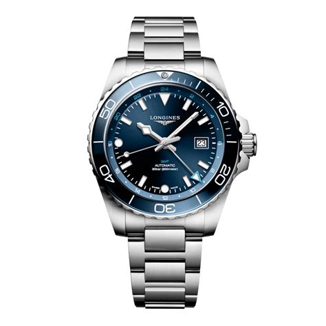 HYDROCONQUEST GMT Automatic, Stainless Steel And Ceramic Bezel, Sunray ...