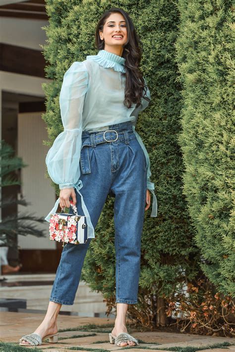 Blue Spring Balloon Sleeves Shirt – LabelSwish