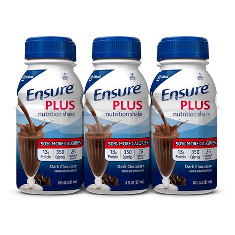 Ensure Plus Nutritional Shake, 13g Protein, Rich Dark Chocolate, 8 fl oz, 24 count - Walmart.com