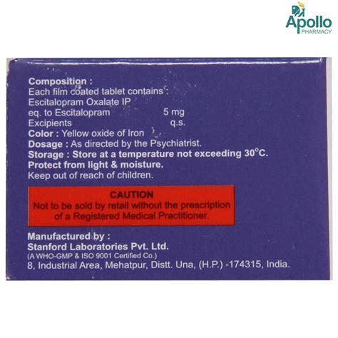 ESCIGRESS 5MG TABLET Price, Uses, Side Effects, Composition - Apollo ...