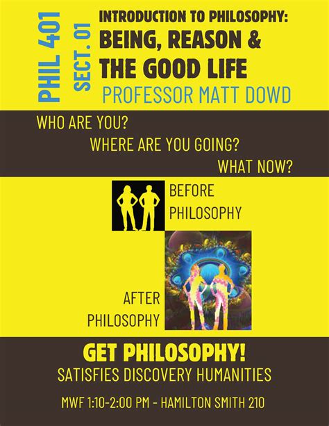 PHIL 401 (01) - Introduction to Philosophy | Course Search