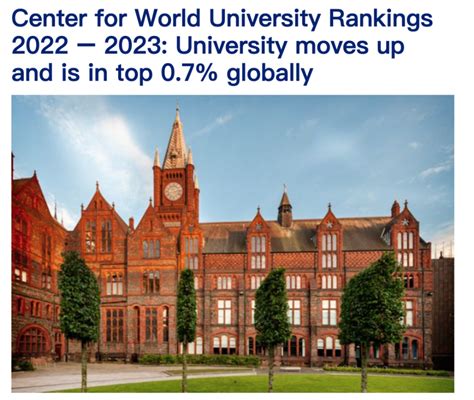 CWUR 2022-2023年度世界大学排名出炉！利物浦世界排名第134名（英国排名第13名）_腾讯新闻