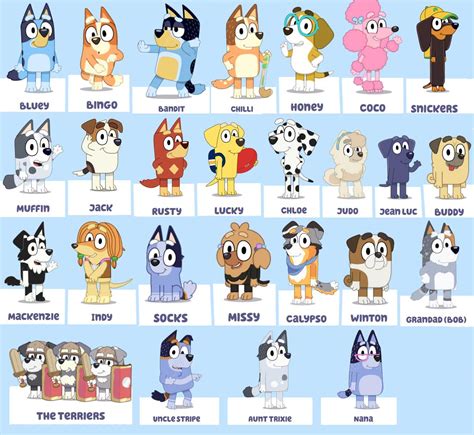 Free Bluey Characters Printable Sheets (Easy Download) - Printables for ...