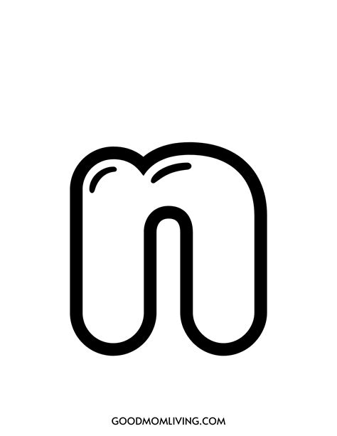 Bubble Letter N Printable (Free and Easy for Kids) - Good Mom Living