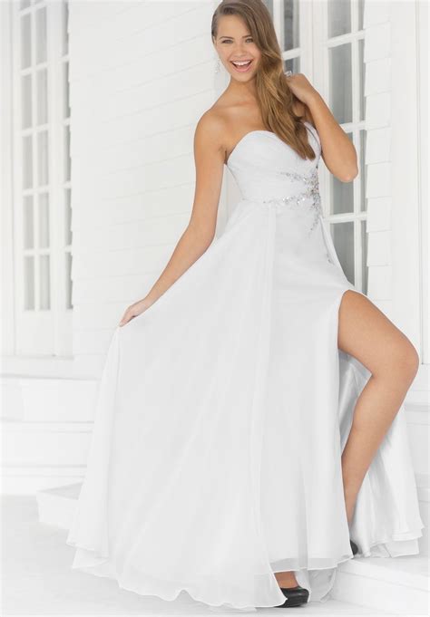 Women's White Prom Dress Long at Tara Brothers blog