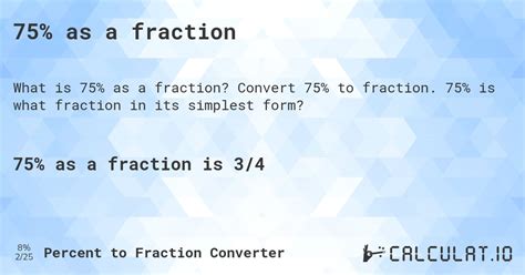 75% as a fraction - Calculatio