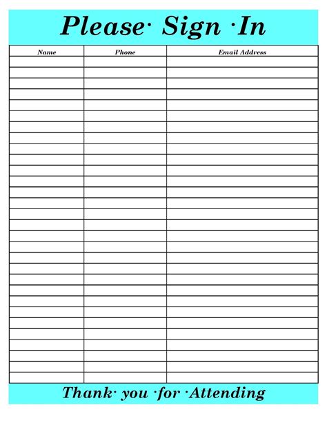 Free Printable Sign-In Sheets – Free Printable Aa Sign In Sheets – BLGQMG