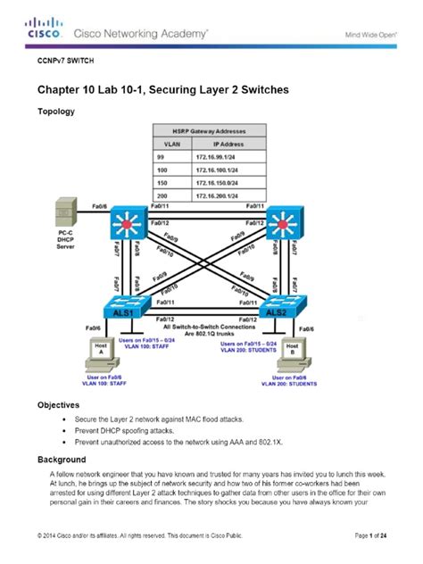 Lab 10-1 Securing Layer 2 Switches | PDF