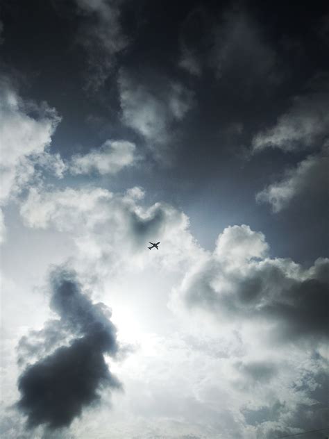 Download wallpaper 3000x4000 sky, bottom view, clouds, plane hd background