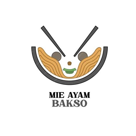 Simple chicken meatball noodle logo vector mie ayam bakso | Premium Vector