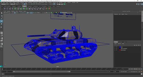 Robotic Electric Tank Camo Rigged for Maya 3D | 3D Molier International