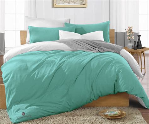 Aqua Green Reversible Duvet Cover | Comfort Beddings