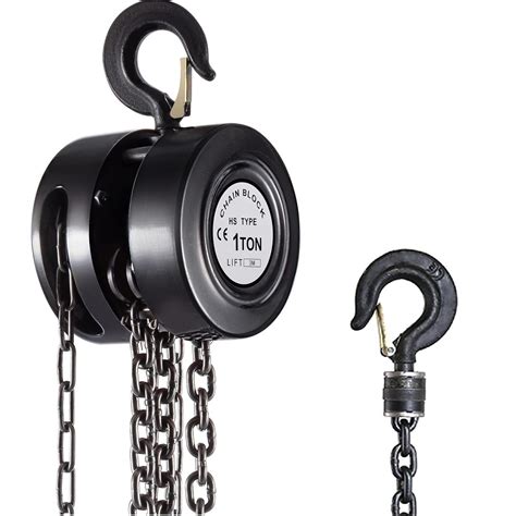 VEVOR Manual Chain Hoist | 1 Ton/2000 lbs Capacity | 10’ Lift | 2 Hooks ...