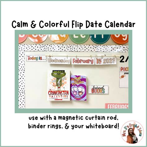 Calm & Colorful Flip Calendar for use with magnetic curtain rod | Flip ...