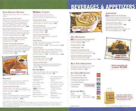 Bob Evans Printable Menu