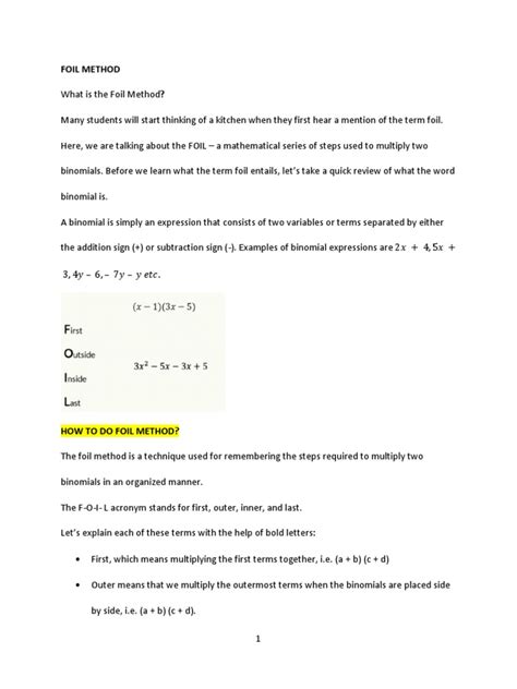 Image result for FOIL method Tutorial