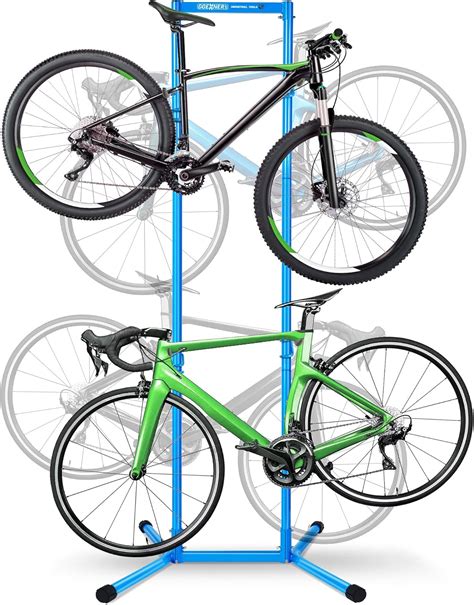 4 Bike Rack Garage(Max 240lb), Freestanding Bike Storage Rack with Adjustable Arm Design, Drill ...