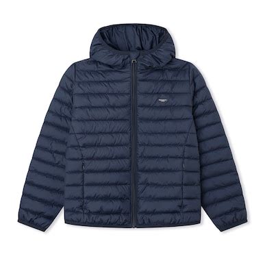 Buy Boys Navy Solid Hooded Puffer Jacket Online at The Collective - 911125