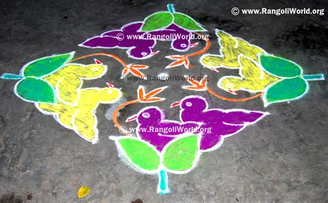 Birds kolam designs collection-2
