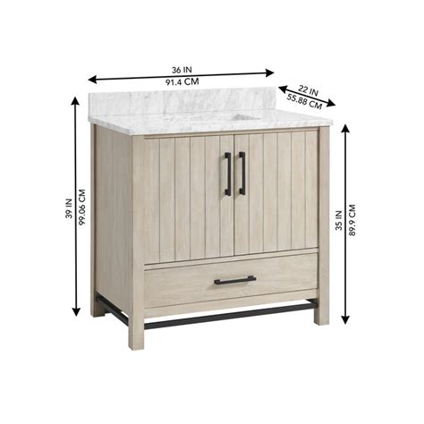 allen + roth Brawley 36-in Cerused Natural Oak Undermount Single Sink ...