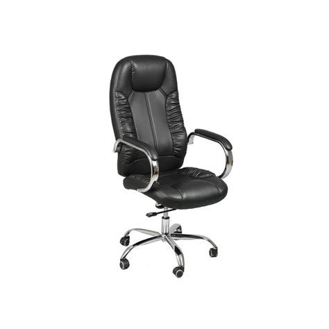 Fauteuil de bureau Simili cuir Noir - ALEX | Leroy Merlin