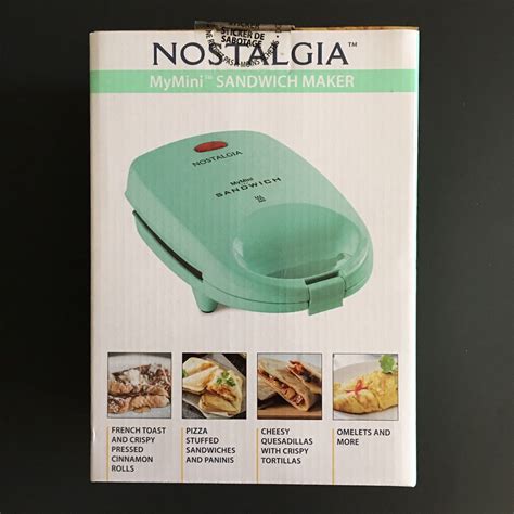 Buy Nostalgia MyMini Sandwich Panini Maker Teal Non-Stick Compact Grill ...