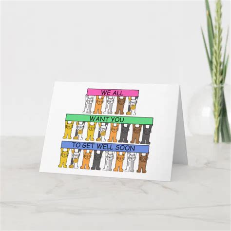 Get Well Soon Cats From All of Us Card | Zazzle