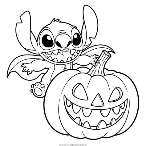 Halloween Stitch Coloring Page | Kids Coloring Page